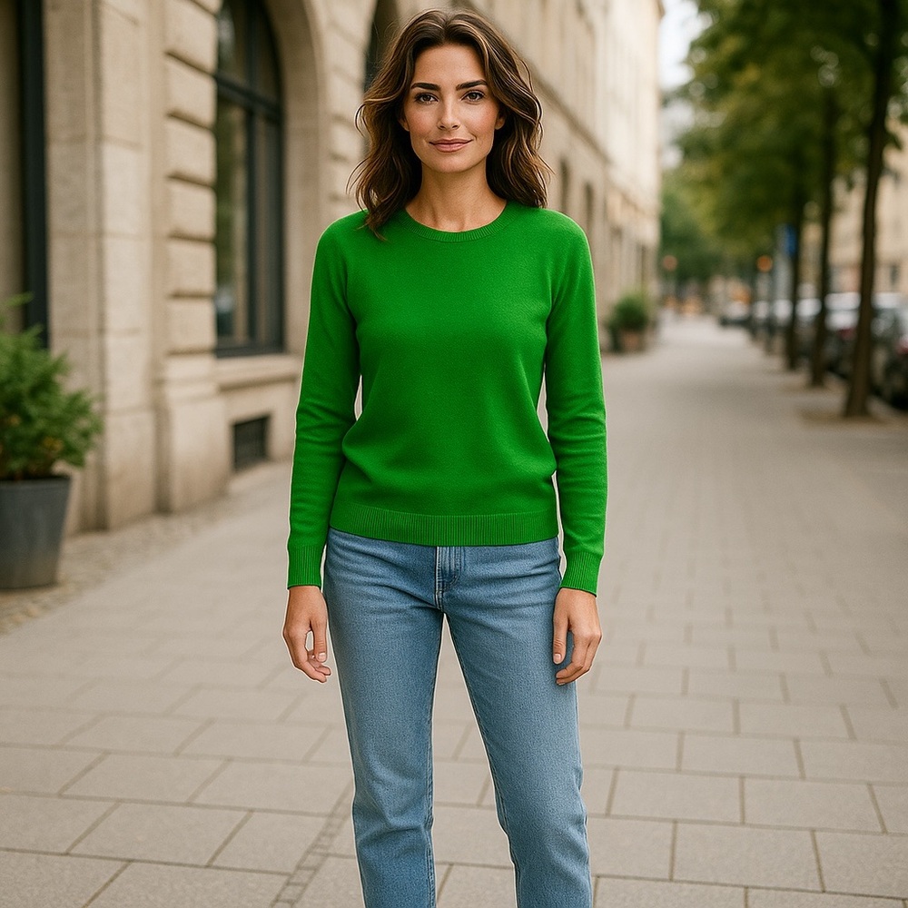 NWT Henri Bendel Women’s Green 100% Cashmere Sweater Rare